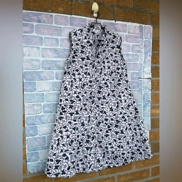 ZURI Kenya Just One Dress in indigo wax print Cotton Button Down Shirtdress XS - Picture 2 of 10